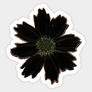 Filtered Black and Yellow Flower Photograph Sticker